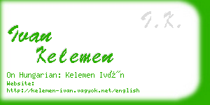 ivan kelemen business card